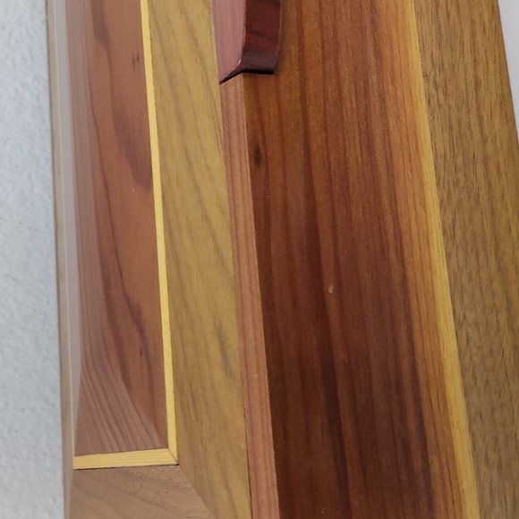 Vintage Contemporary Inlaid Bevelled Wooden Handmade Jewelry Box - Picture 17 of 17